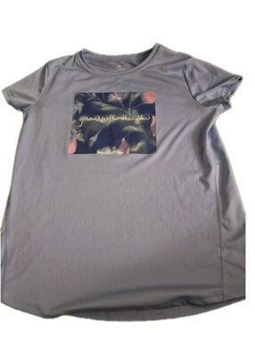 Girls Sz XL 14/16 Blue Floral Target All-in-Motion shirt: pre-owned